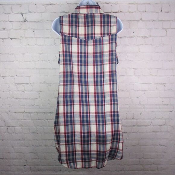 JODIFL Sleeveless Button Down Plaid Western Style Dress - Picture 2 of 3